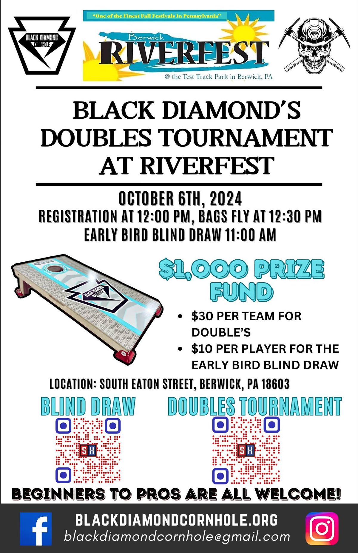 BLACK DIAMOND\u2019S  BLIND DRAW & DOUBLES TOURNAMENT AT RIVERFEST