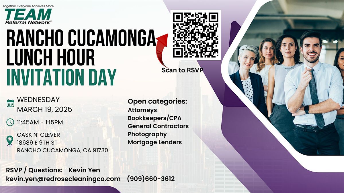 Rancho Cucamonga Invitation Day \u2013 Lunch Hour Networking Event