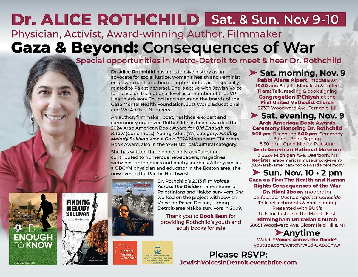 Dr. Alice Rothchild, Gaza & Beyond: Consequences of War