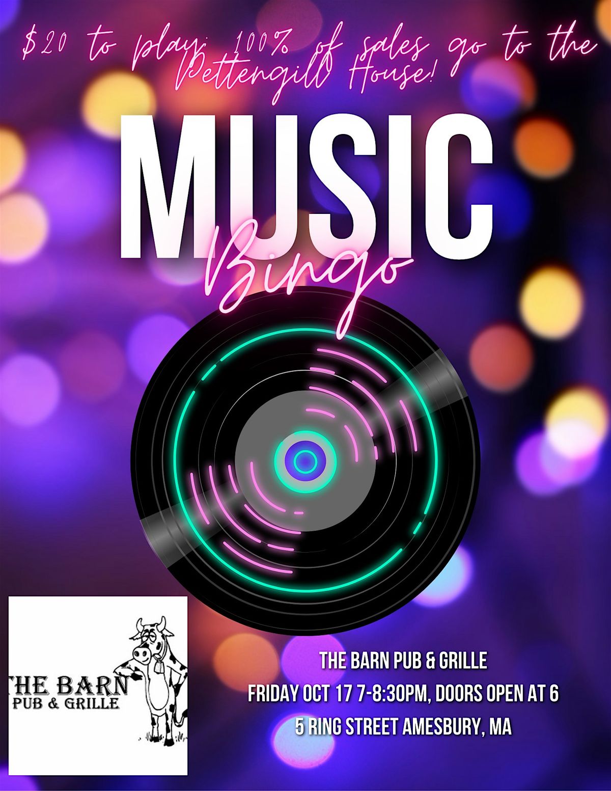 Charity Music Bingo Night to Benefit The Pettengill House!