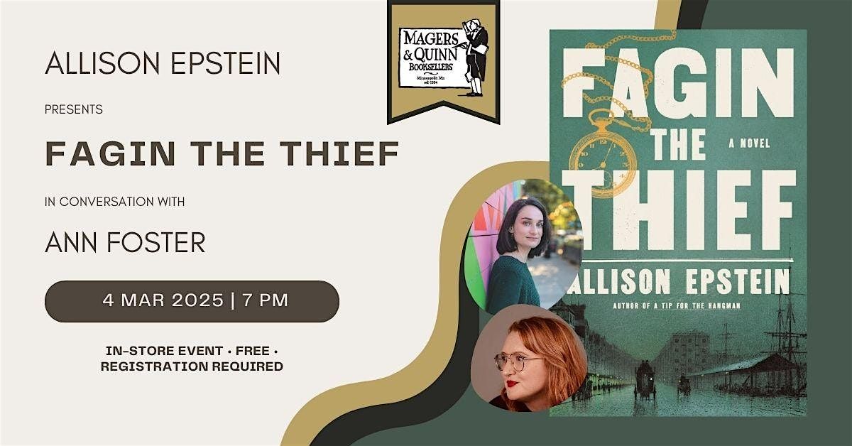 Allison Epstein presents Fagin the Thief in conversation with Ann Foster