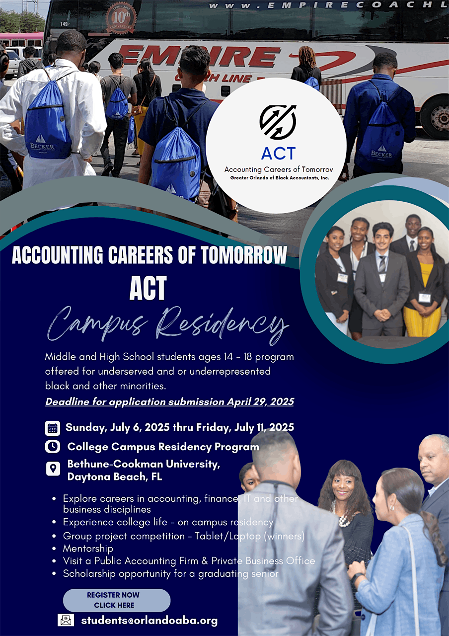 Accounting Careers of Tomorrow-Middle & High School Students Summer Program