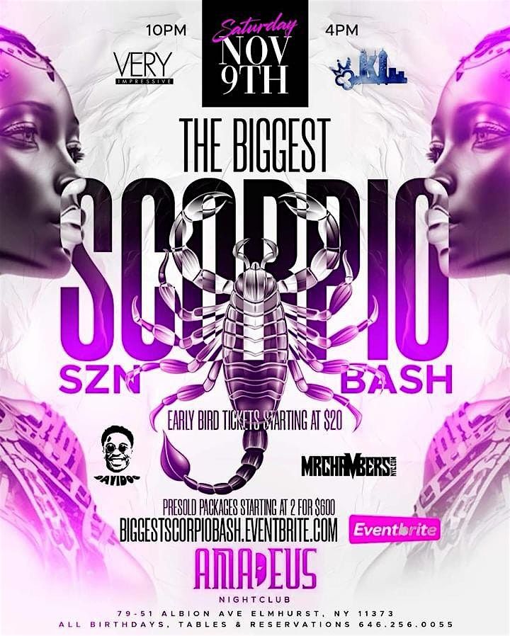 Saturday November 9th 2024 : Scorpio Affair at Amadeus Nightclub