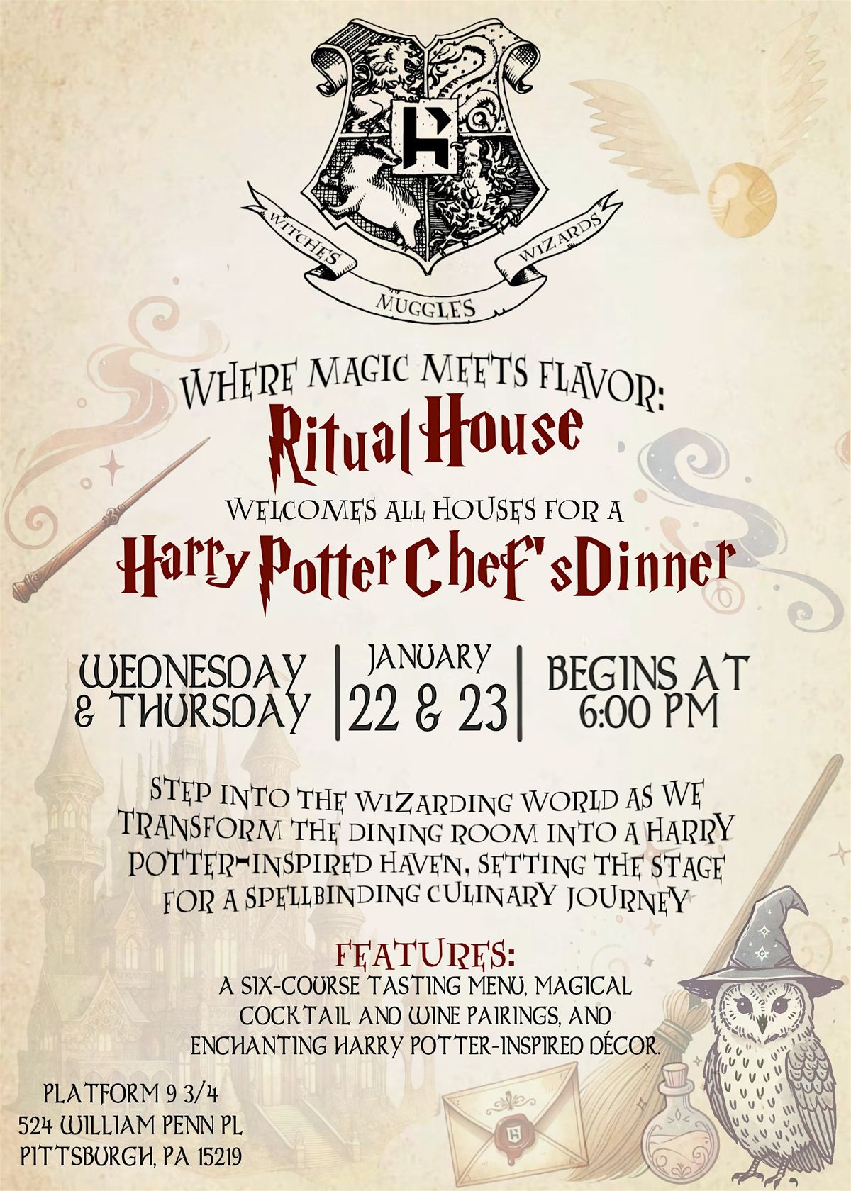 Harry Potter Chef's Dinner