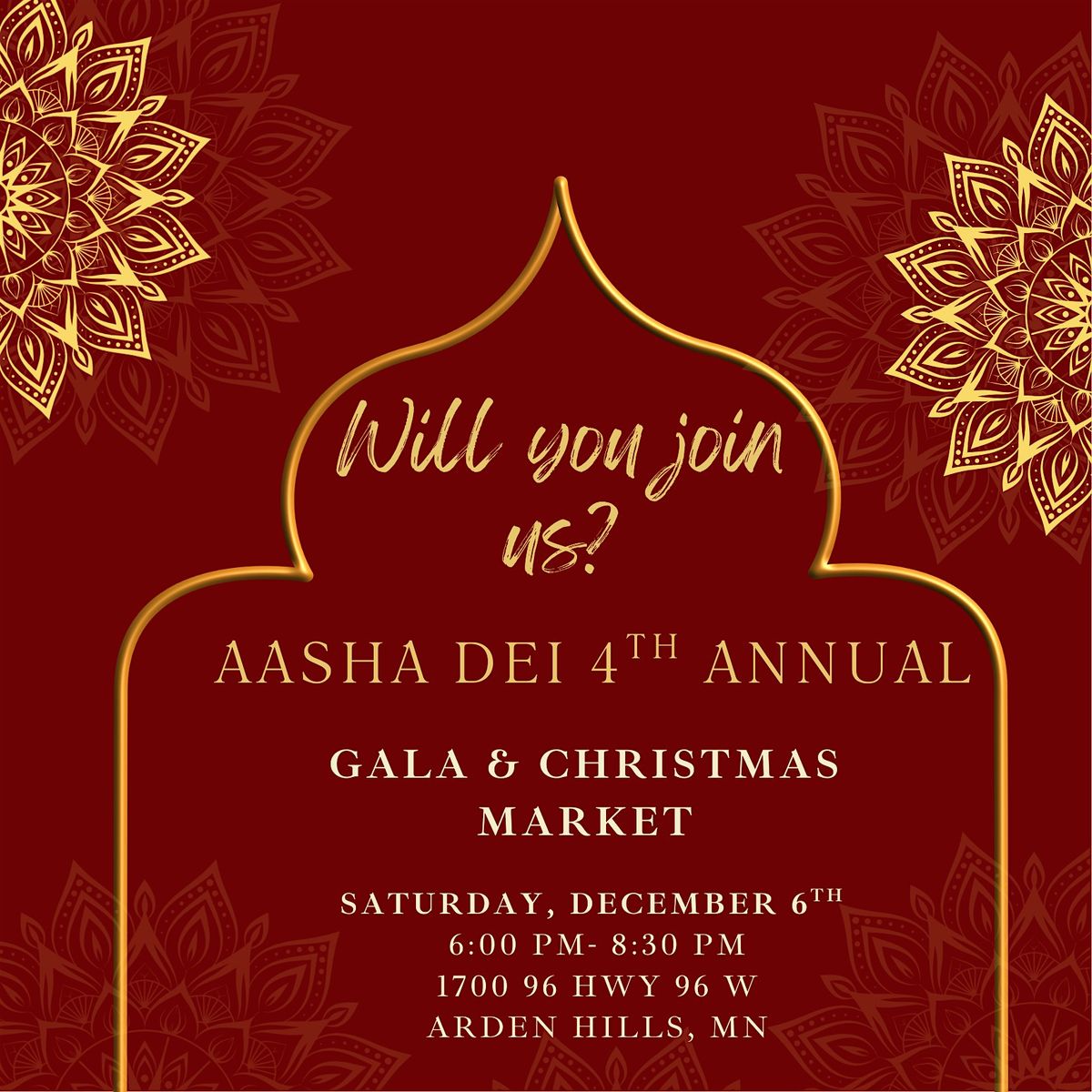 4th Annual Aasha Dei Gala & Christmas Market