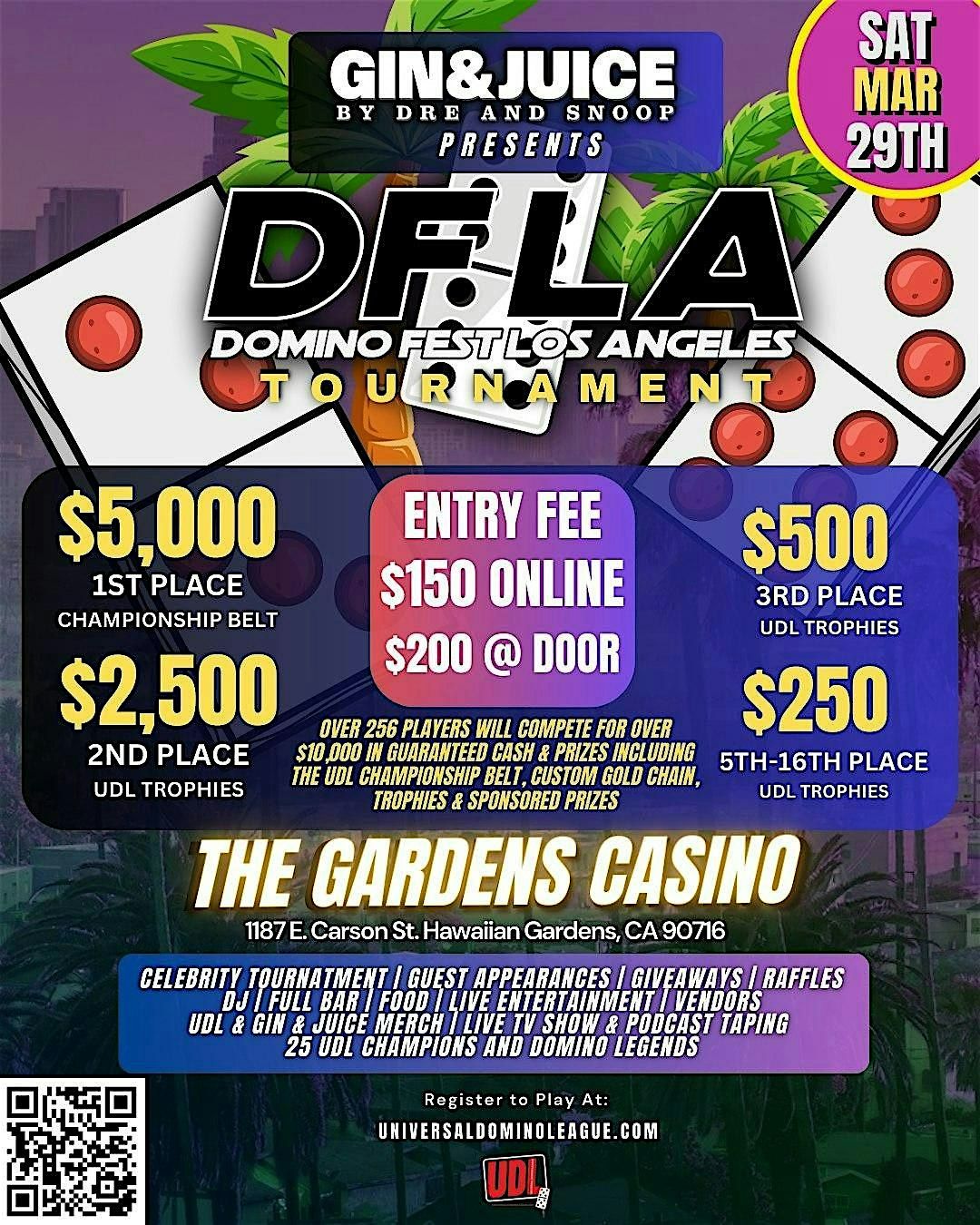 "Gin & Juice by Dre and Snoop Presents DFLA" Domino Tournament