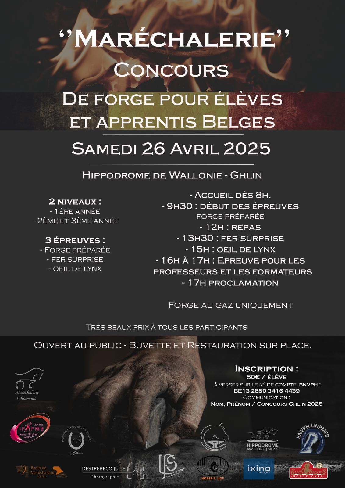 concours de forge pour \u00e9l\u00e8ves et apprentis Belges