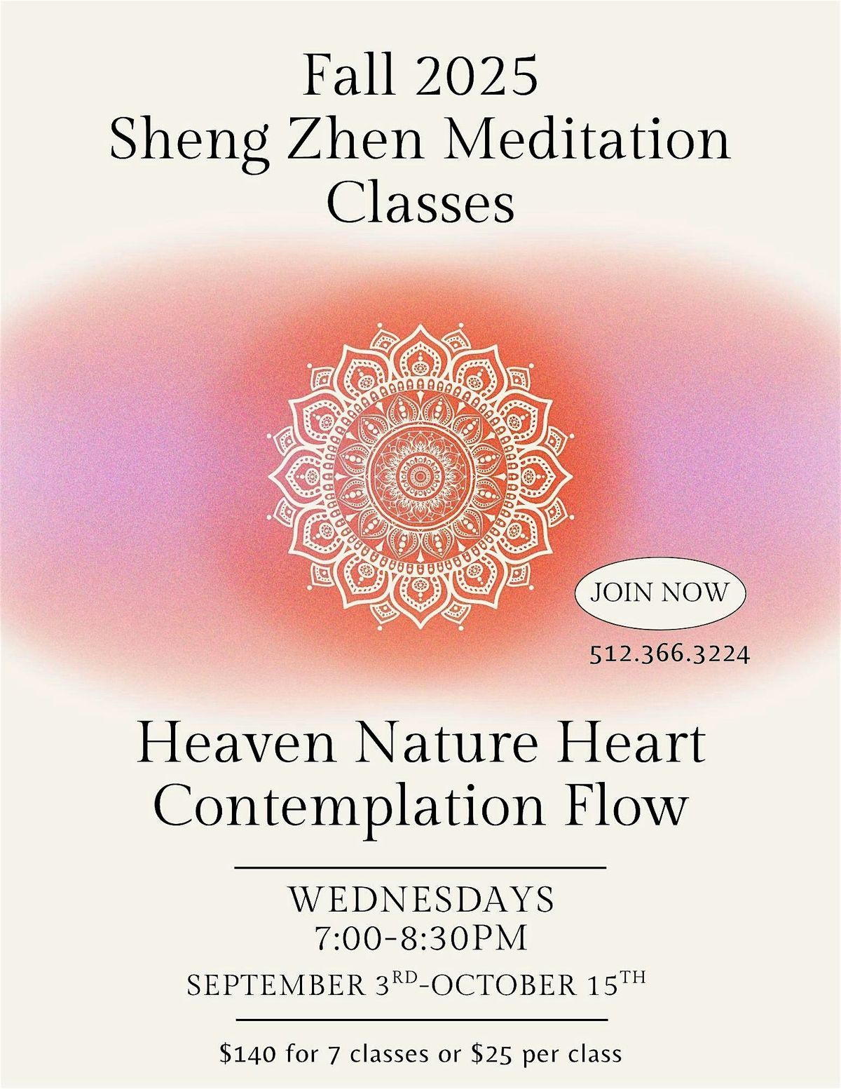 Sheng Zhen Meditation Class--Fall 2025