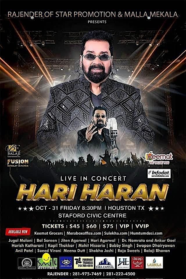 Hariharan Live in Houston