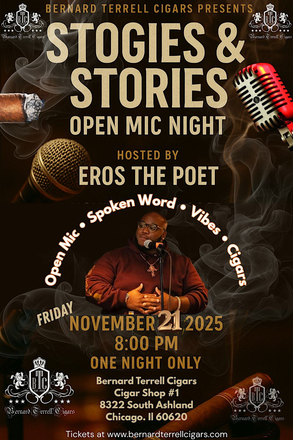 Bernard Terrell Cigars Presents Stogies & Stories Open Mic Night