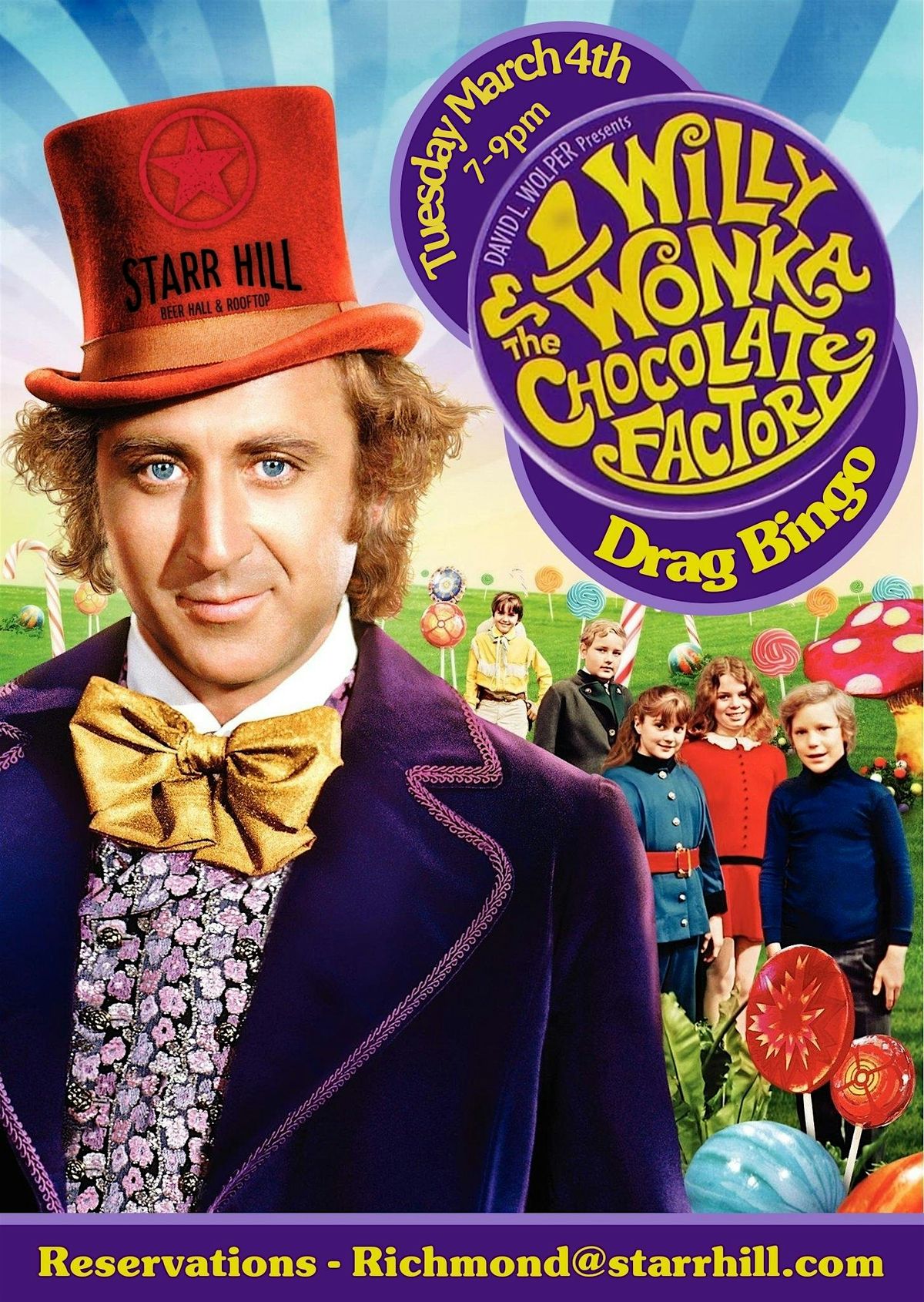 Drag Bingo: Willy Wonka and the Chocolate Factory