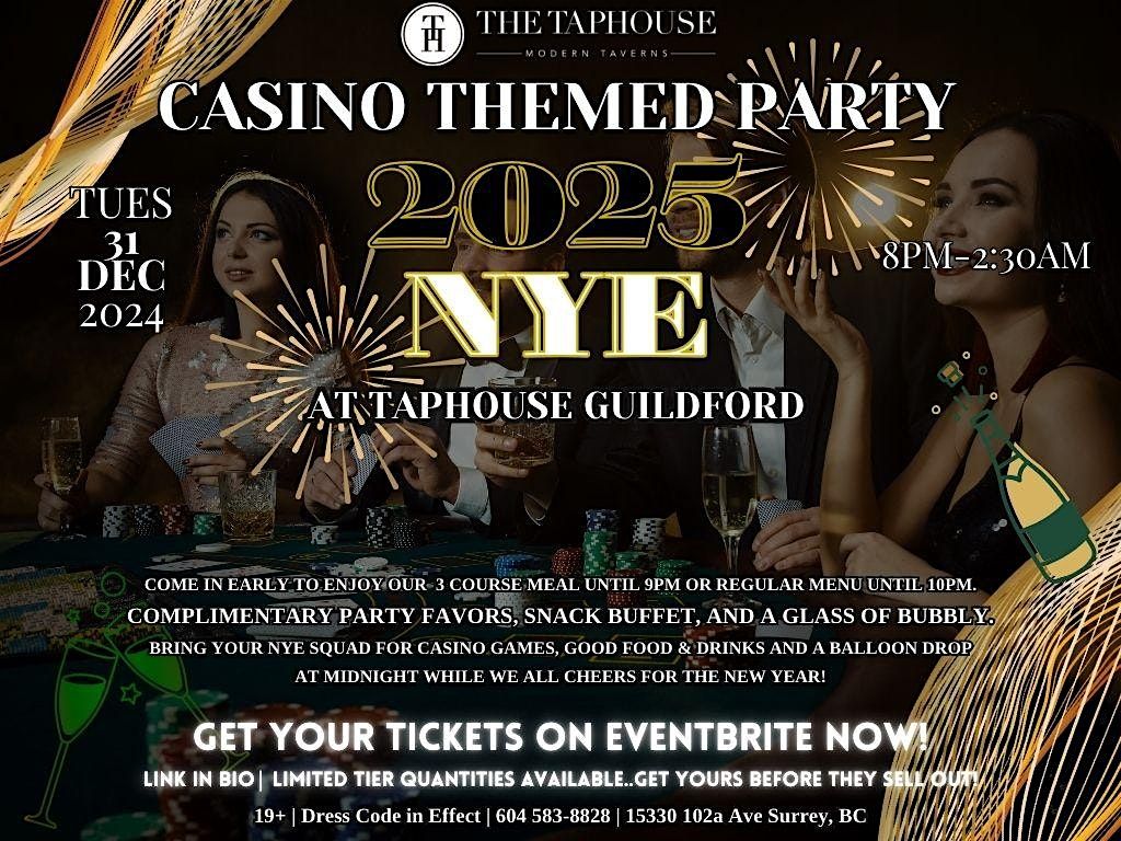 Casino Themed  NYE Party at Taphouse Guildford