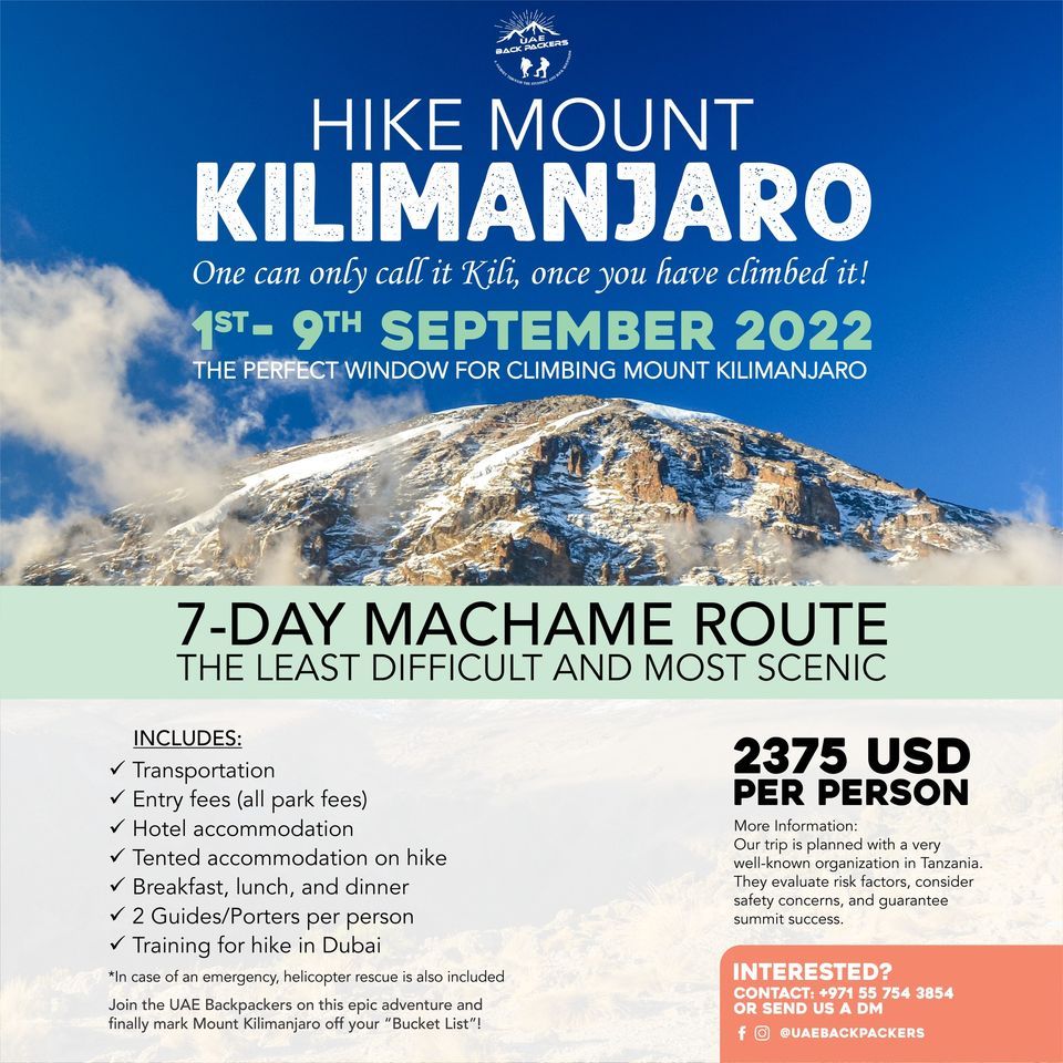 UAE Backpackers Mount Kilimanjaro Hike