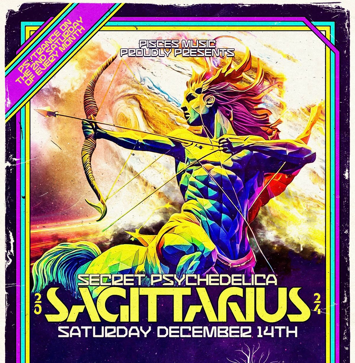 Secret Psychedelica: SAGITTARIUS 2024 with INFINITE SUN, THALESTRISS, ANA FIBONACCI, AMBER, and more