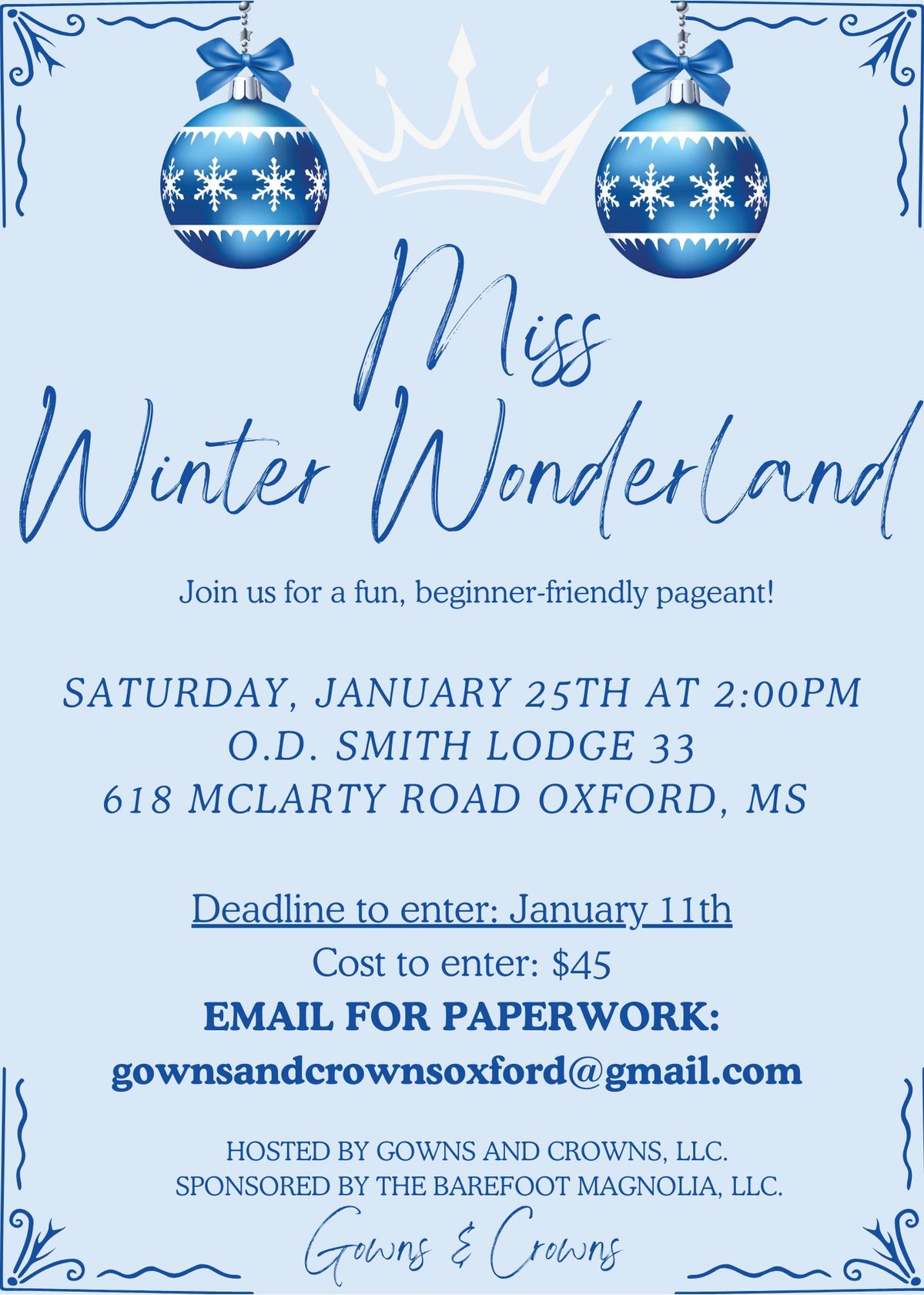 Miss Winter Wonderland Pageant