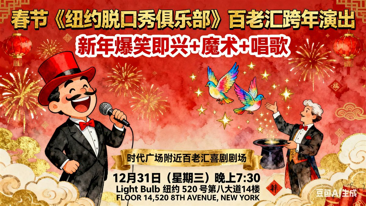 \u300a\u7ebd\u7ea6\u8131\u53e3\u79c0\u4ff1\u4e50\u90e8\u300b\u767e\u8001\u6c47\u8de8\u5e74\u5355\u53e3\u559c\u5267\uff5c\u65b0\u5e74\u7206\u7b11\u5373\u5174+\u9b54\u672f+\u5531\u6b4c \u97f3\u4e50\u4f1a\u6f14\u51fa