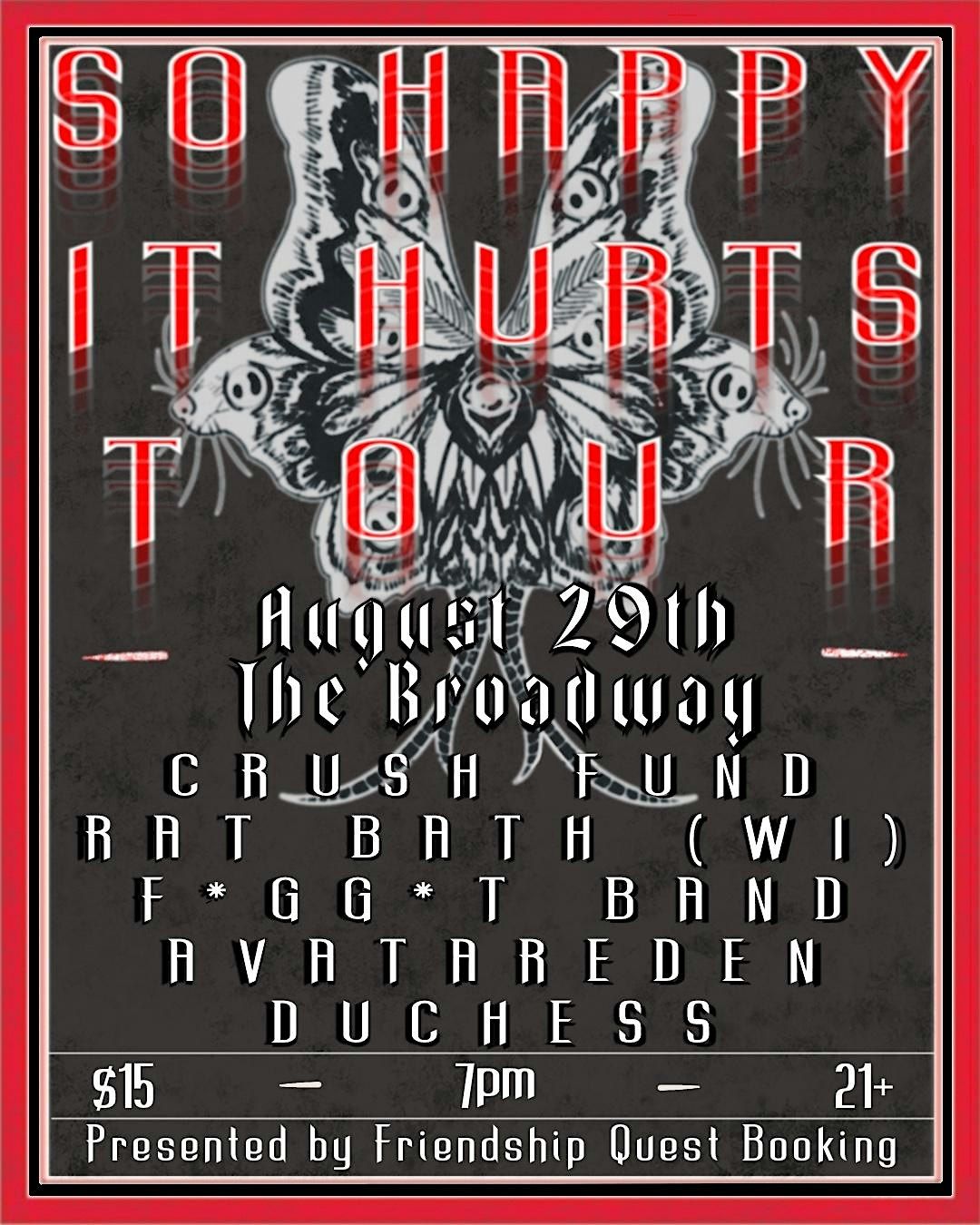 Crush Fund w\/ Faggot Band, Rat Bath, Avatareden + Duchess