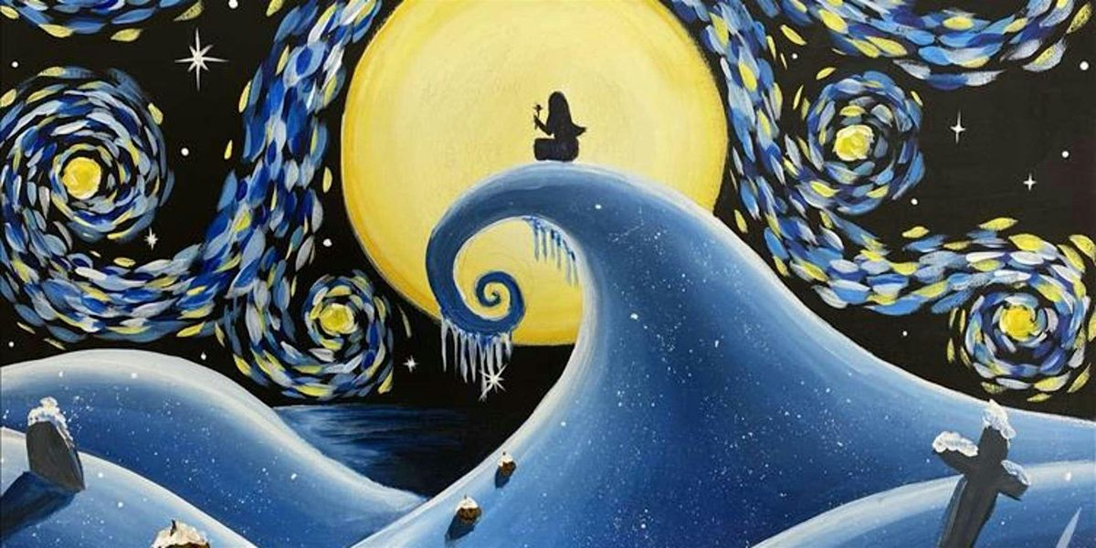 Snowy Spooky Starry Night - Paint and Sip by Classpop!\u2122