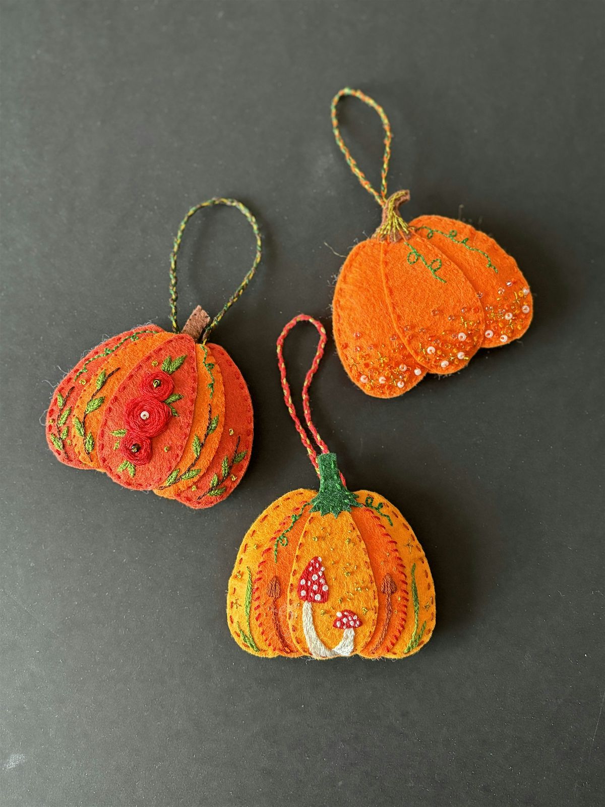 Felt Pumpkin Embroidery Workshop