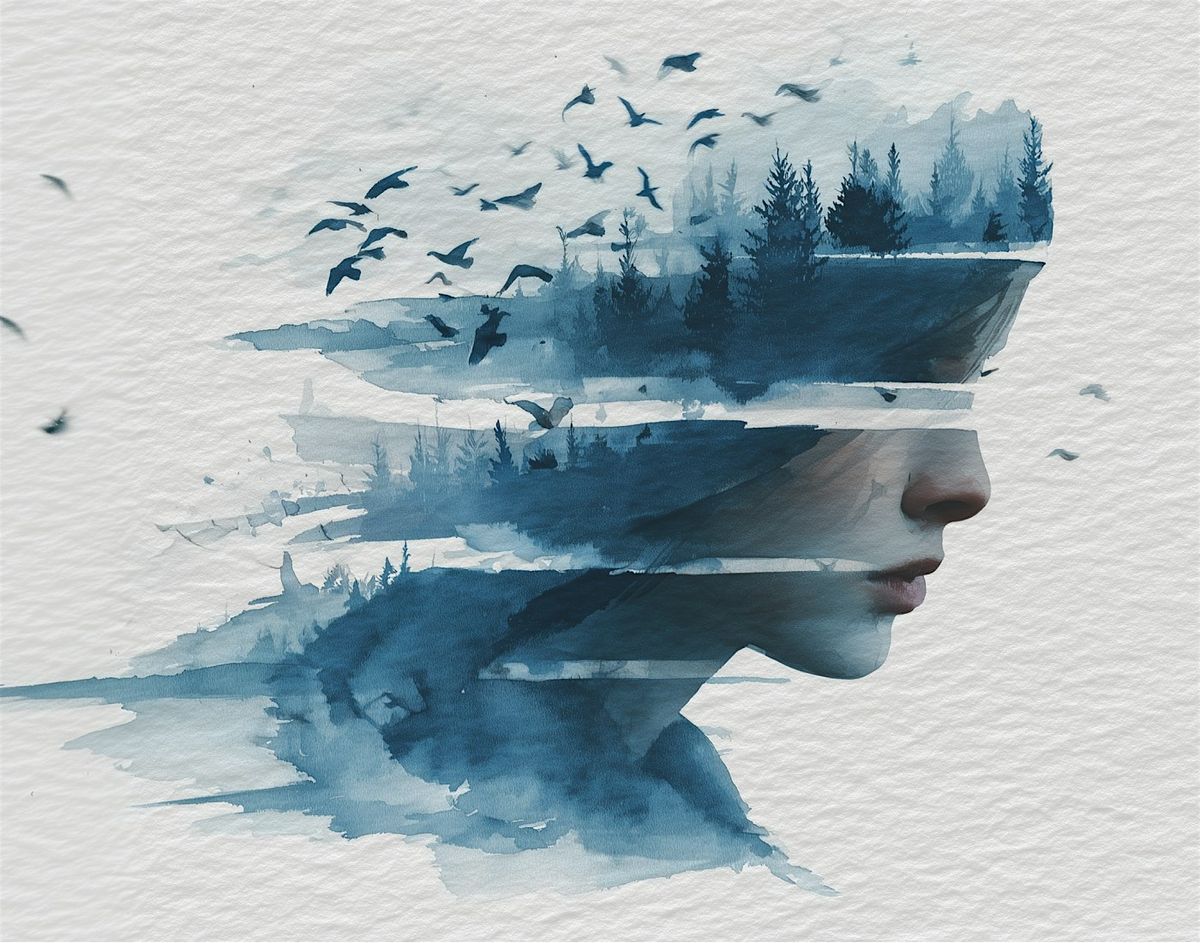 Paint Along - Forest double exposure (Watercolor)
