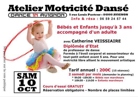 Atelier Motricite Danse Bebes Et Enfants Jusqua 3 Ans Dance In Avignon 19 June 21