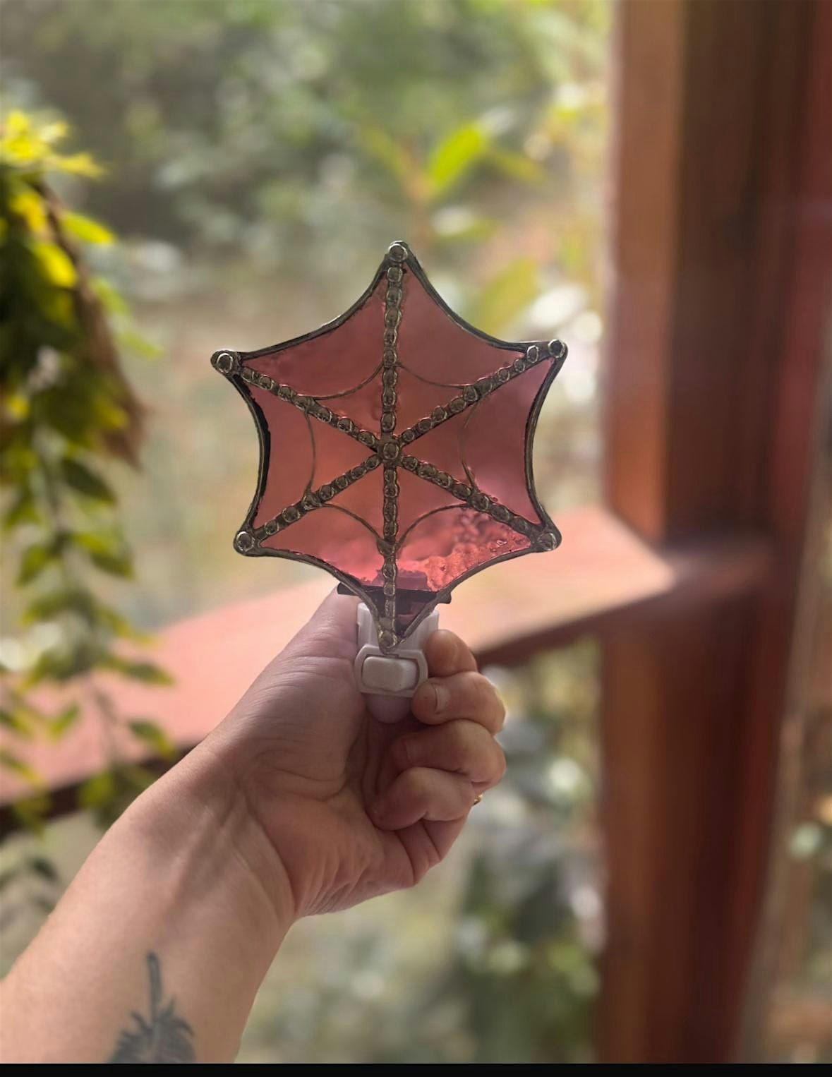 Stained Glass Spider Web Night Light Class  @HQ 10\/5\/25