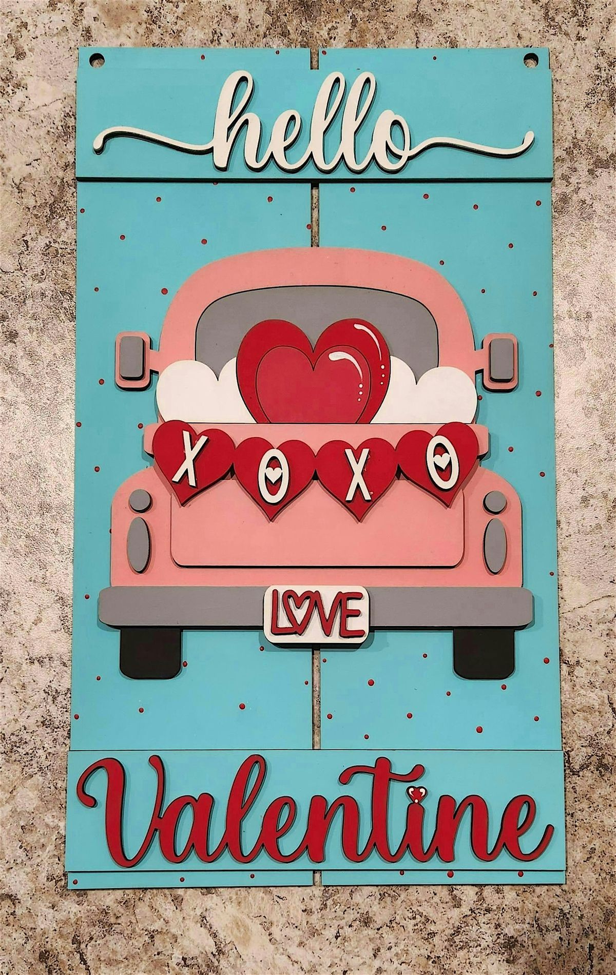 Valentine Truck Door Hanger Sip & Paint