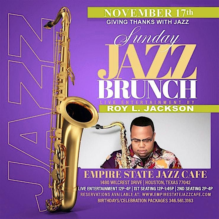 11\/17 - Sunday Jazz Brunch with Roy L. Jackson