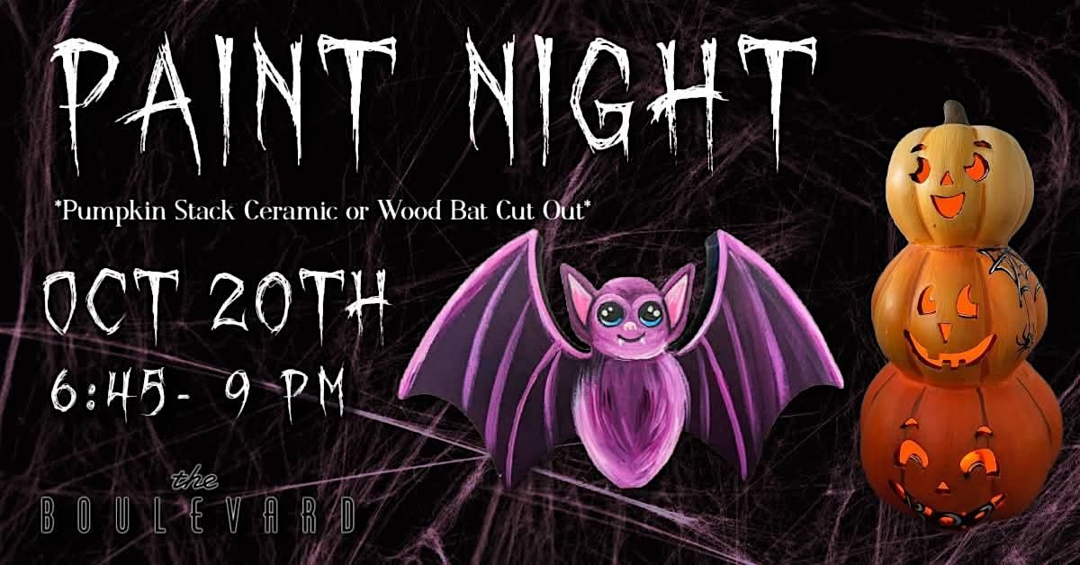 Wooden Bat or Ceramic Pumpkin Stack Paint Night