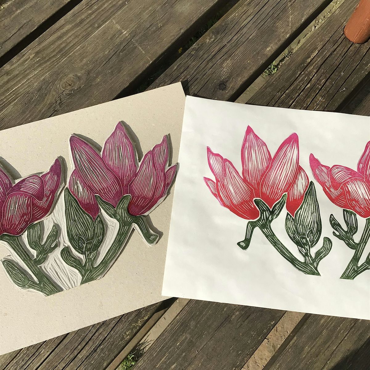 Pair up! Jigsaw Linocut Printmaking for 2  - Valentine's Day Event