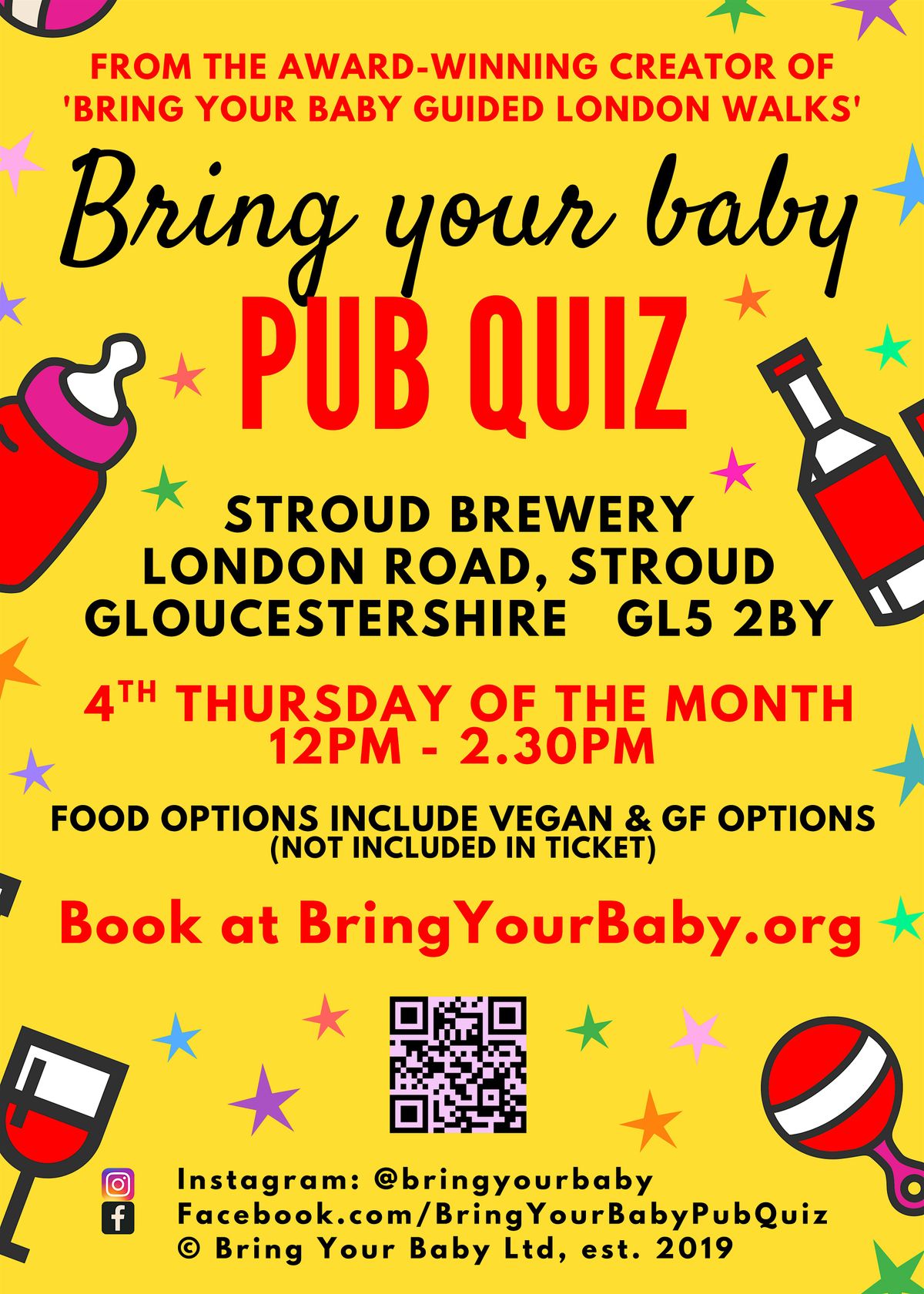 BRING YOUR BABY PUB QUIZ @ STROUD BREWERY, GLOUCESTERSHIRE nr CIRENCESTER
