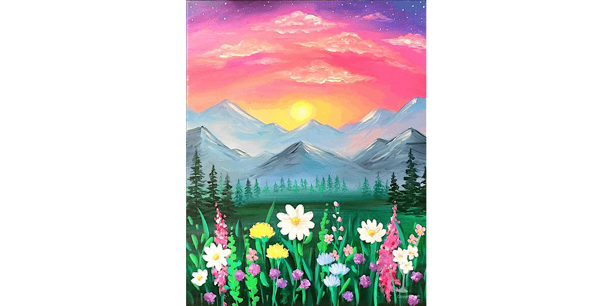 Summer Blossoms and Mountains - Paint and Sip in Houston | Classpop!\u2122