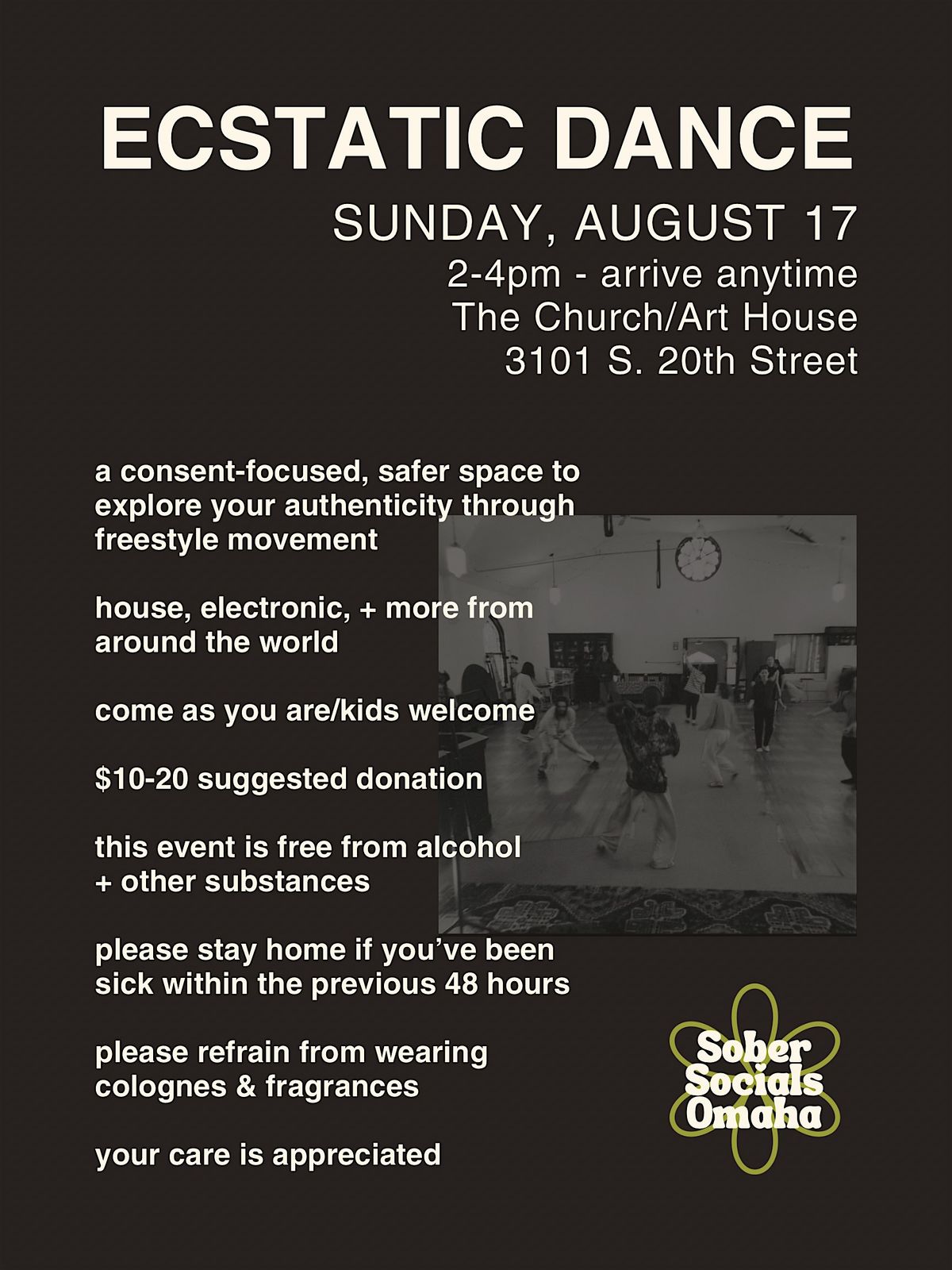 Ecstatic Dance by Sober Socials Omaha - August 17