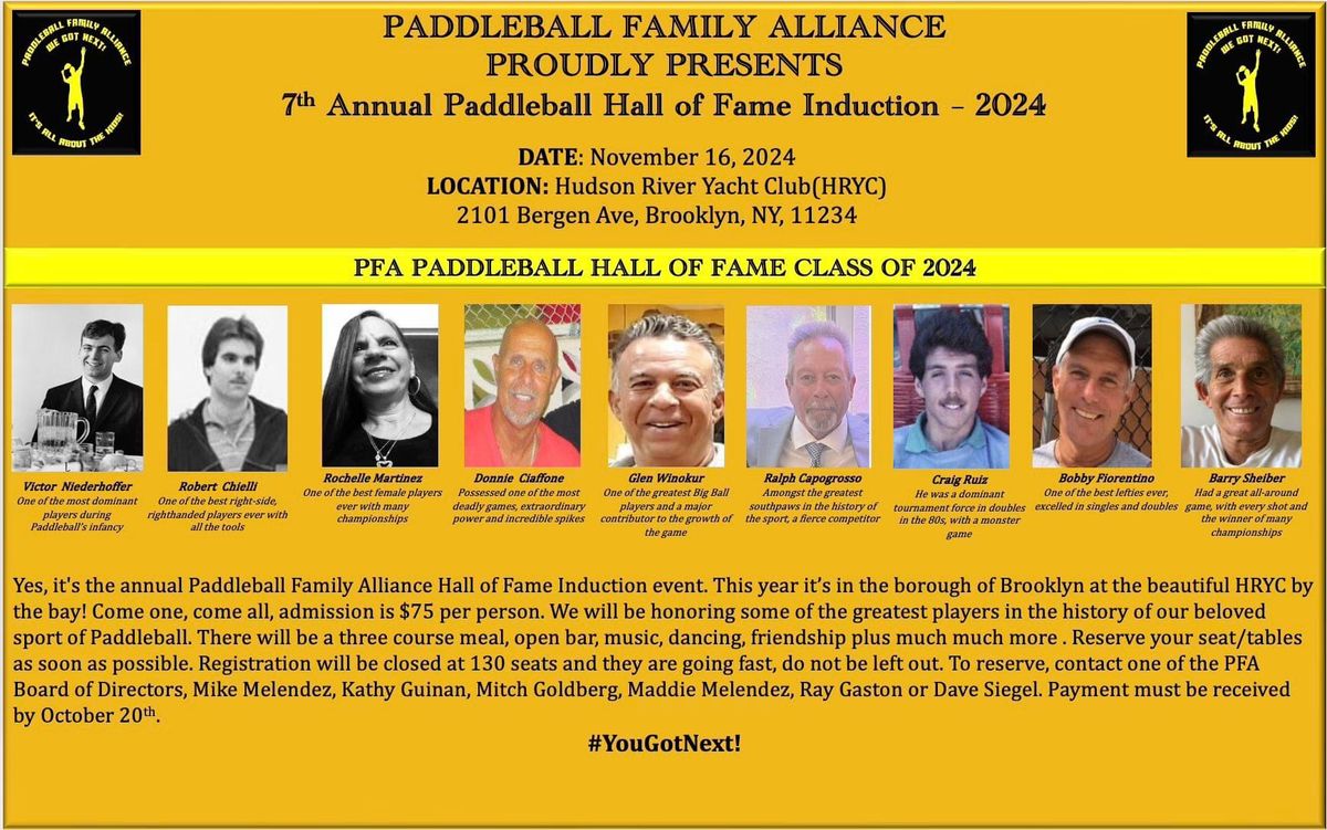 PFA 7th Annual Hall of Fame Induction Dinner