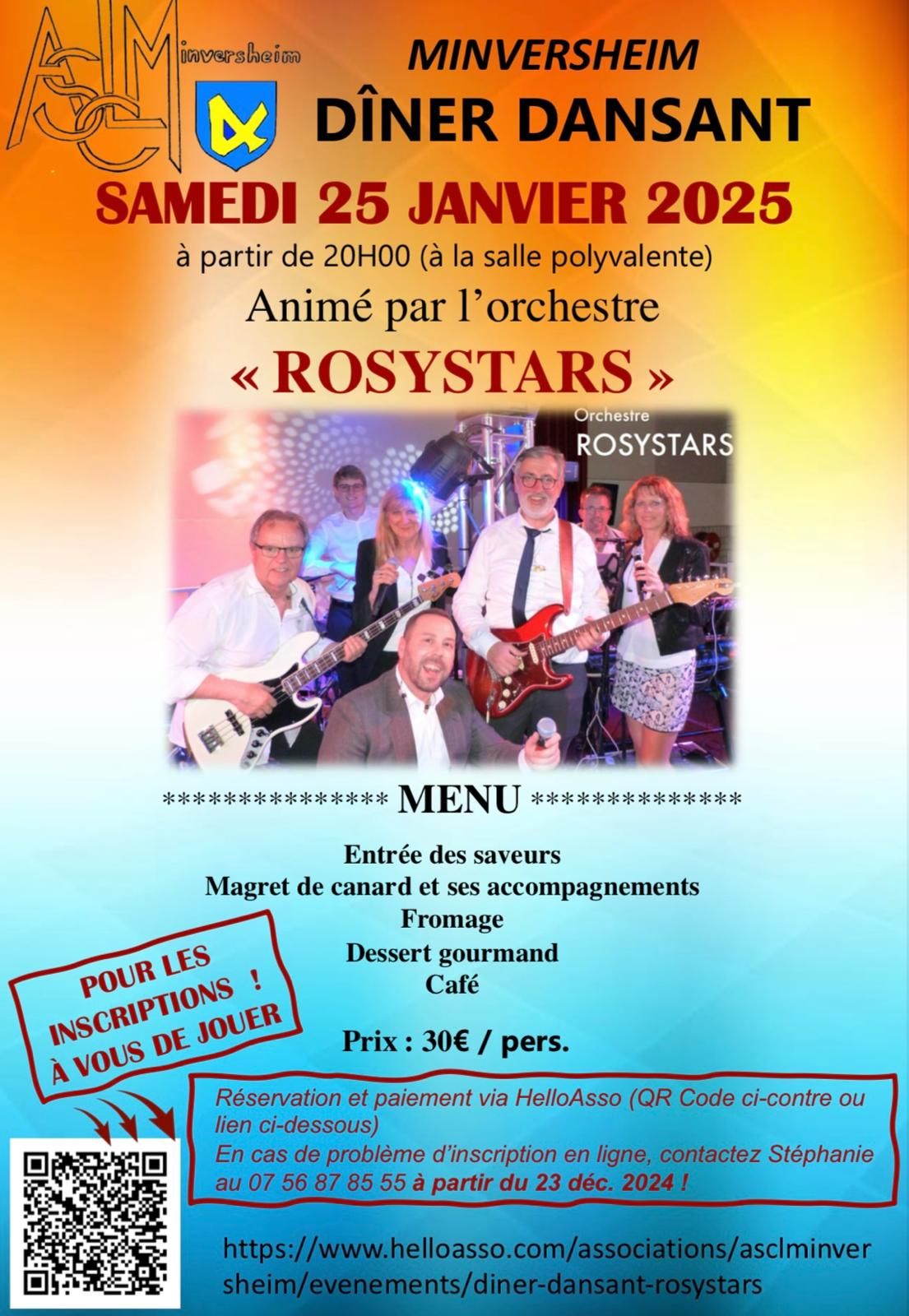 D\u00eener Dansant ASCL Minversheim - Anim\u00e9 par l'orchestre ROSYSTARS