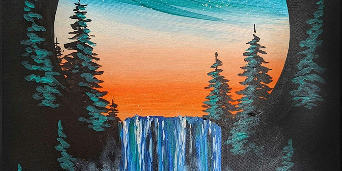 Sunset Waterfall - Paint and Sip by Classpop!\u2122