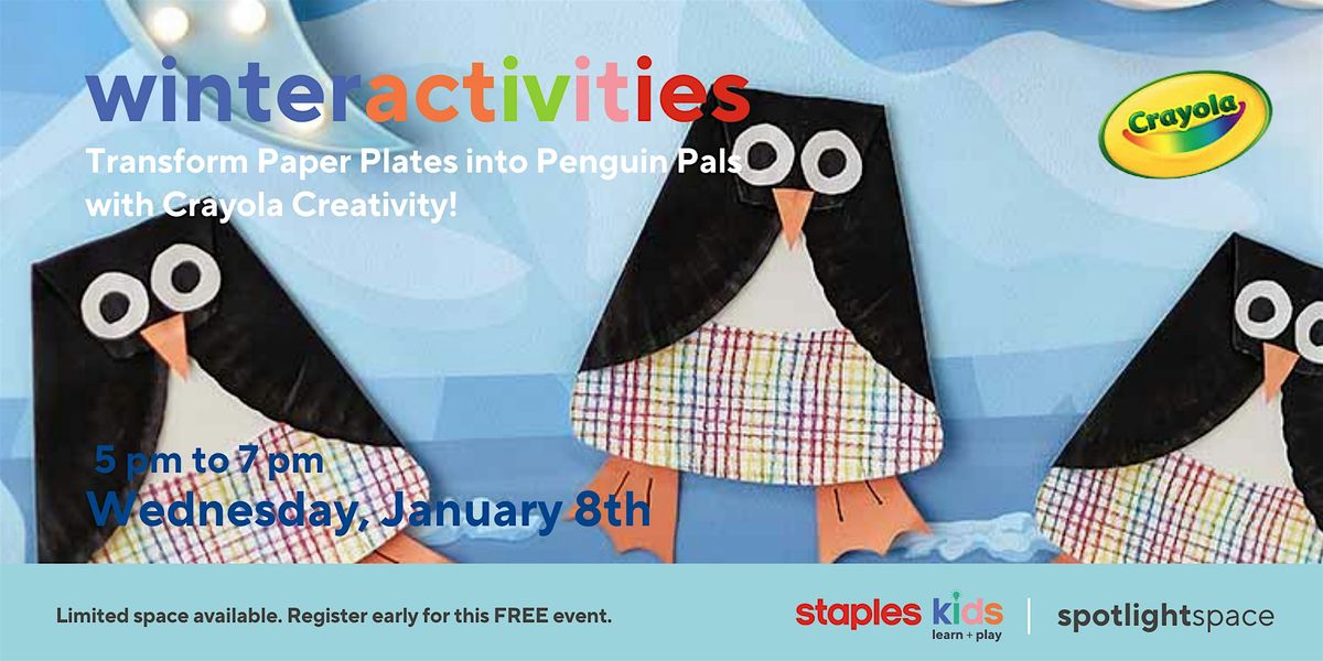 Crayola "Create It Yourself" Penguin Paper Plate at Staples Langford 137