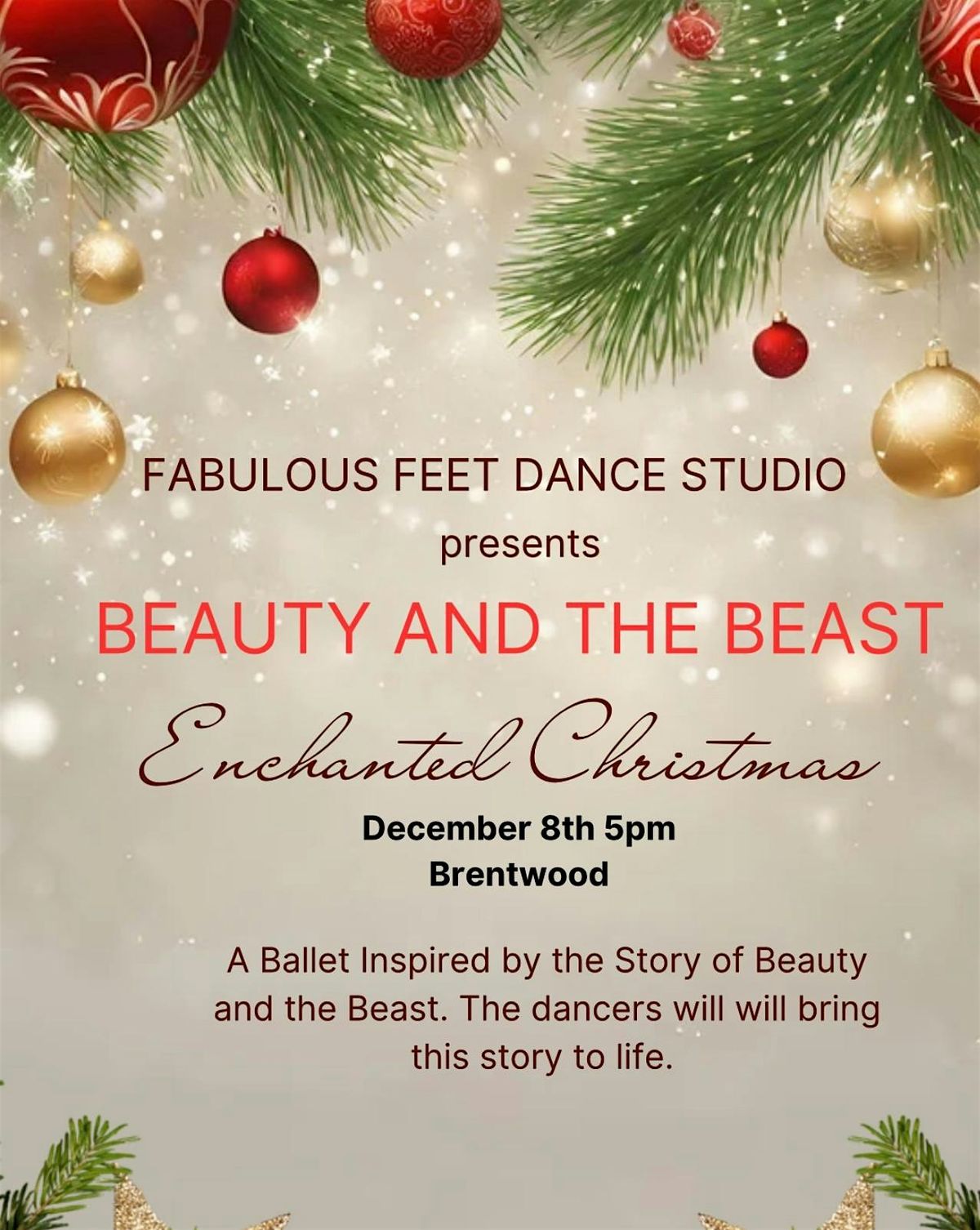 Ballet performance of Beauty and the Beast \u201cEnchanted Christmas \u201c