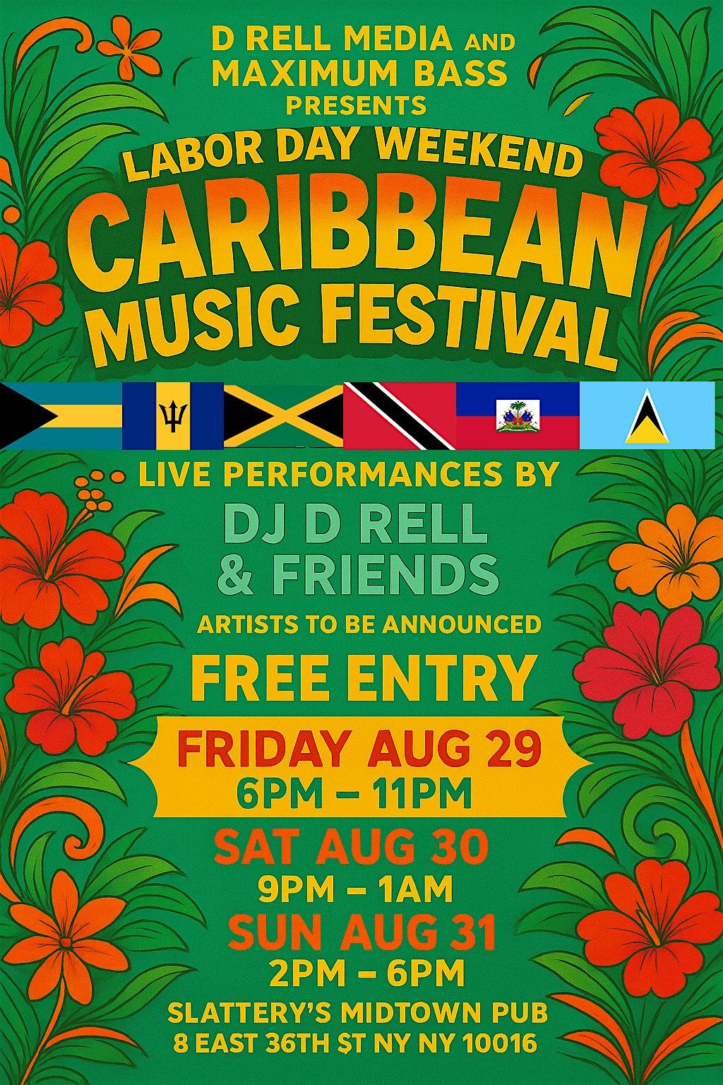 Caribbean Music Festival in NYC w DJ D Rell & Friends