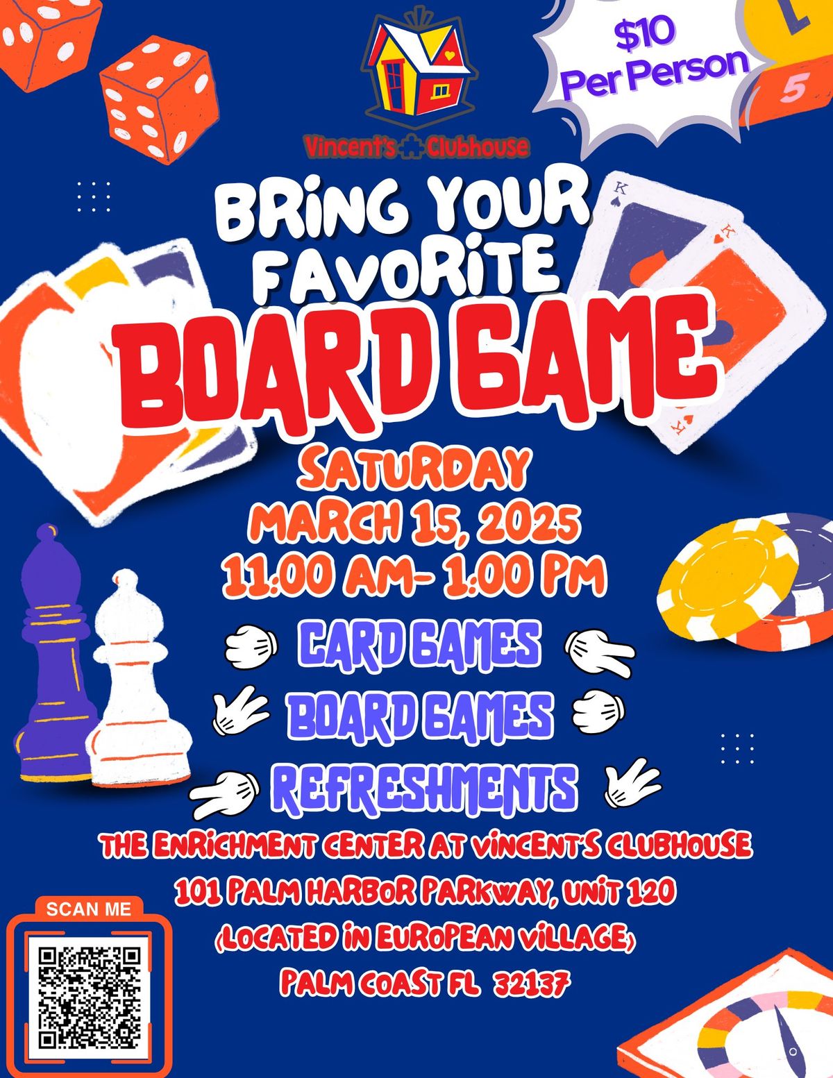 Vincent's Clubhouse "Bring Your Favorite Board Game" Event