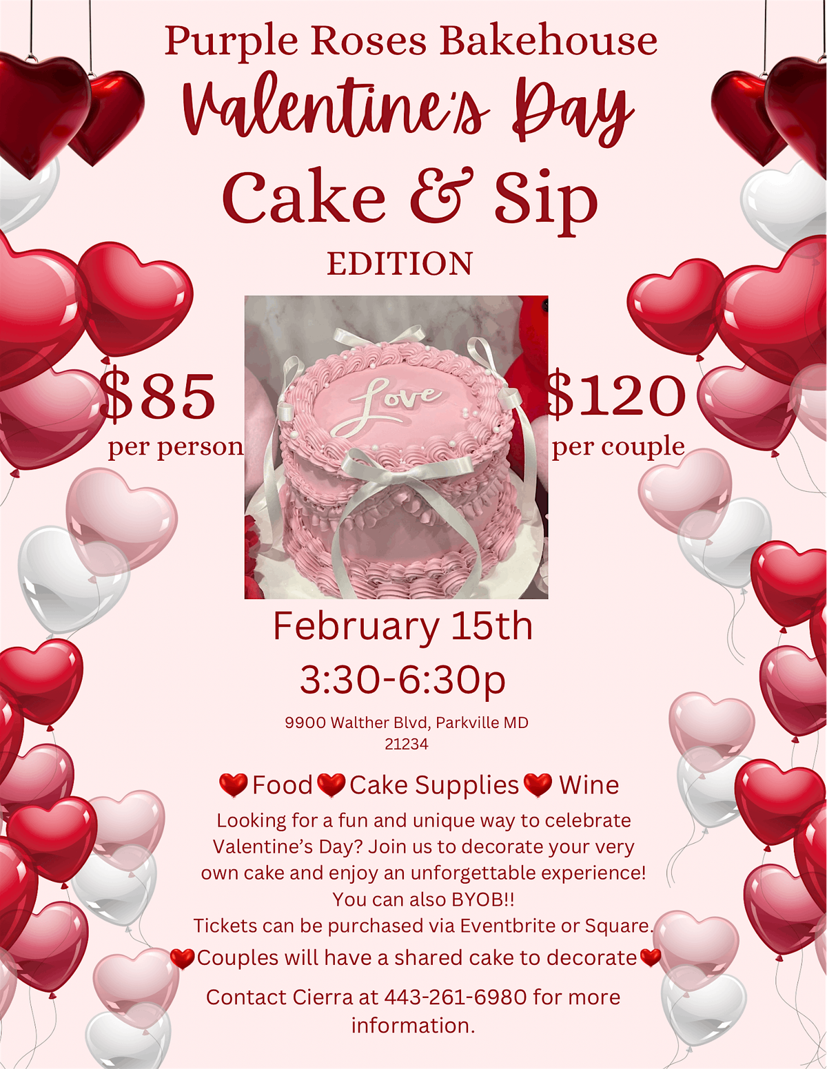 Valentine's Cake & Sip Edition