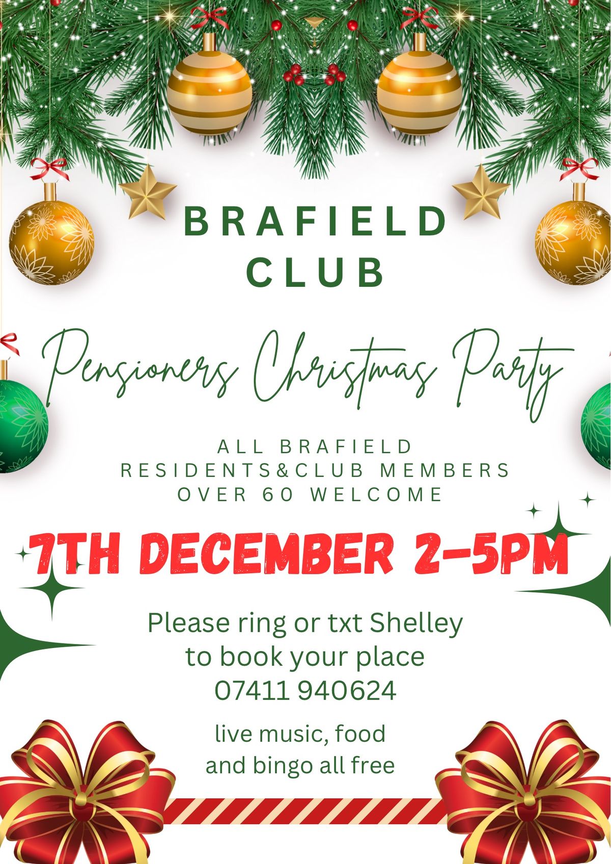 Brafield Club Pensioners Party