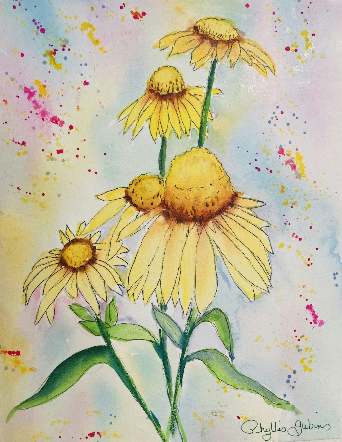 Floral Greeting Cards and Mini in Watercolors with Phyllis Gubins