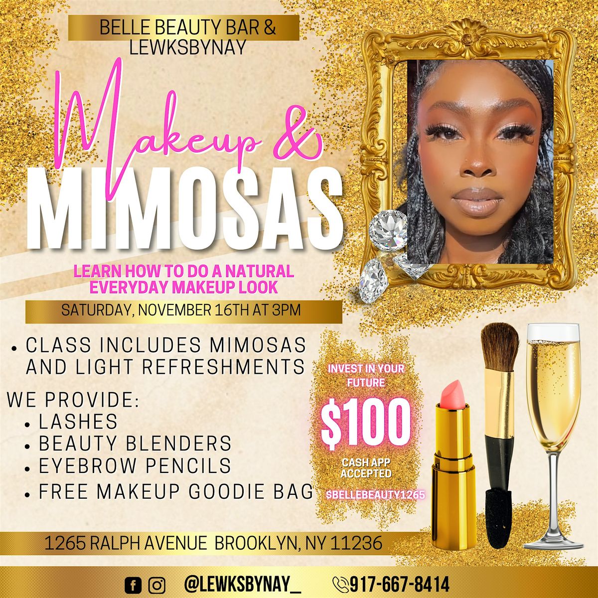 Makeup & Mimosas: Natural Glam Makeup Class