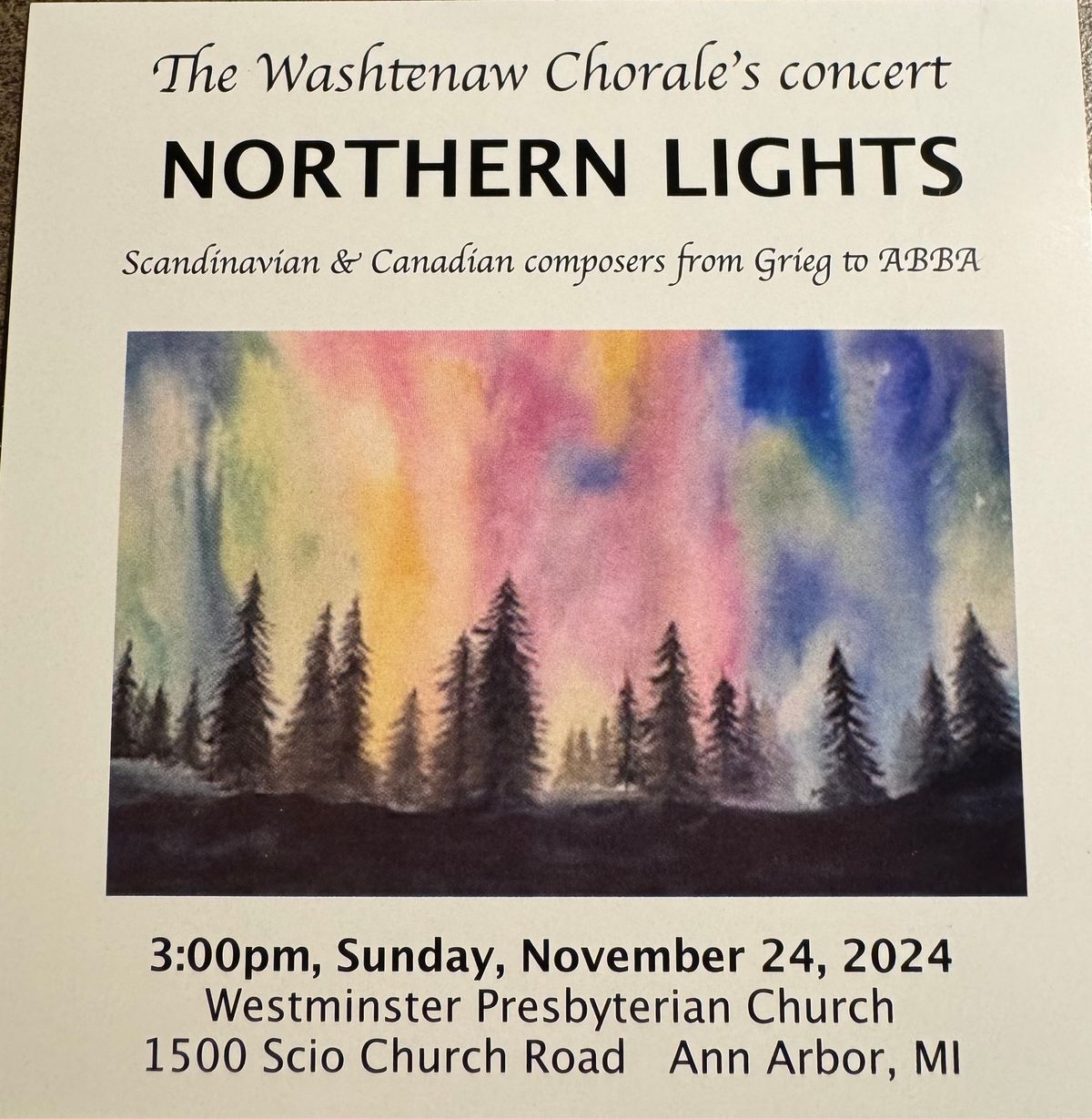 Washtenaw Chorale Fall 2024 Concert