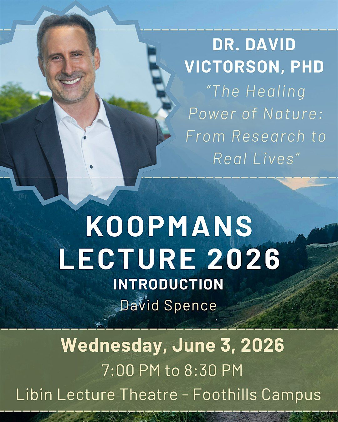 Koopmans Lecture 2026 - Featuring Dr. David E. Victorson