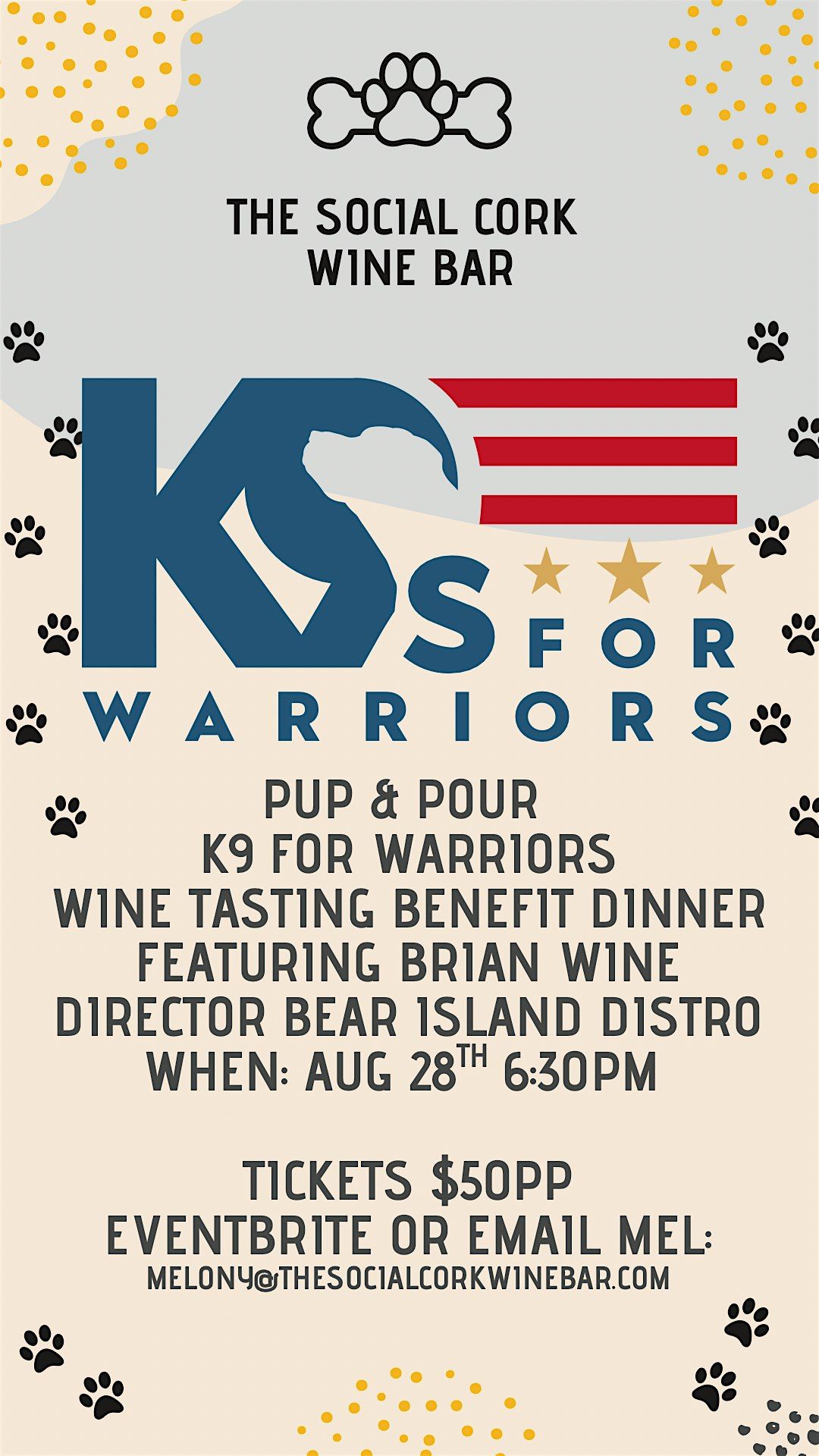K9 Warriors Wine Tasting Benefit Dinner