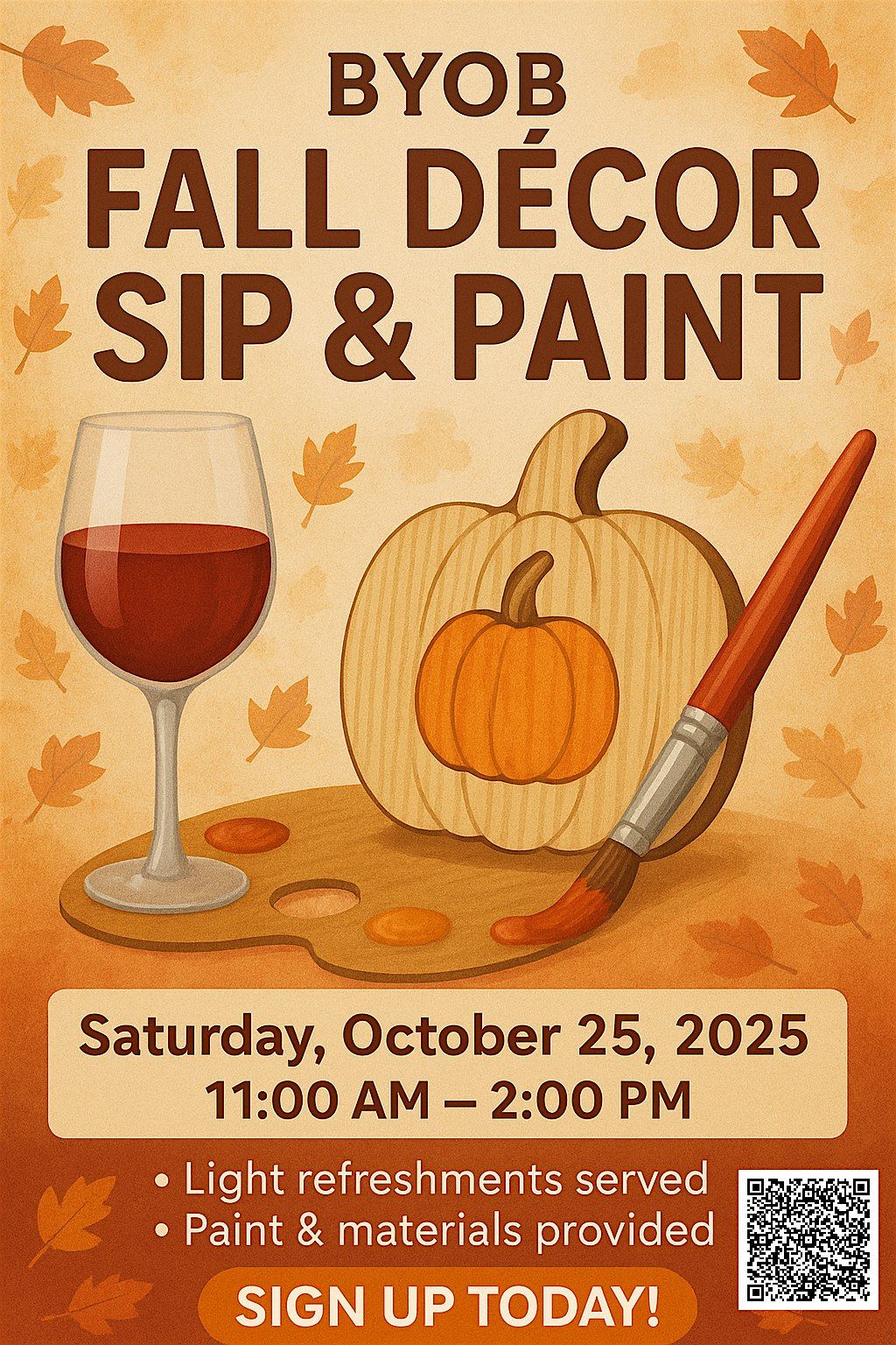 Fall Decor BYOB Sip and Paint