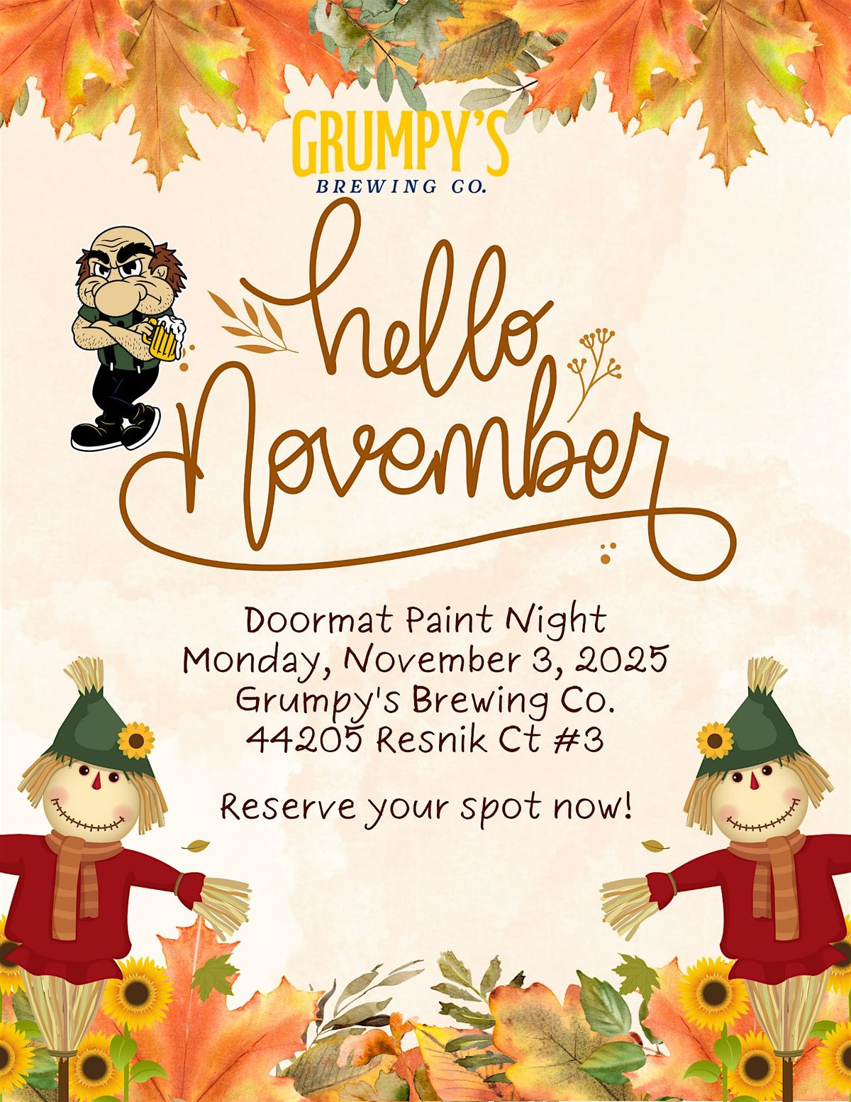 Fall Doormat Paint Night