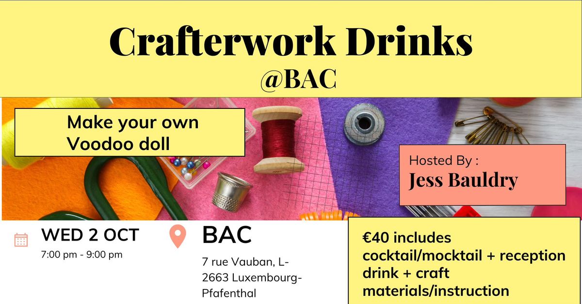 Crafter work drinks @ BAC: Make your own voodoo doll